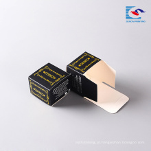 caixa de papel de embalagem de cosméticos preto e ouro para creme de rosto